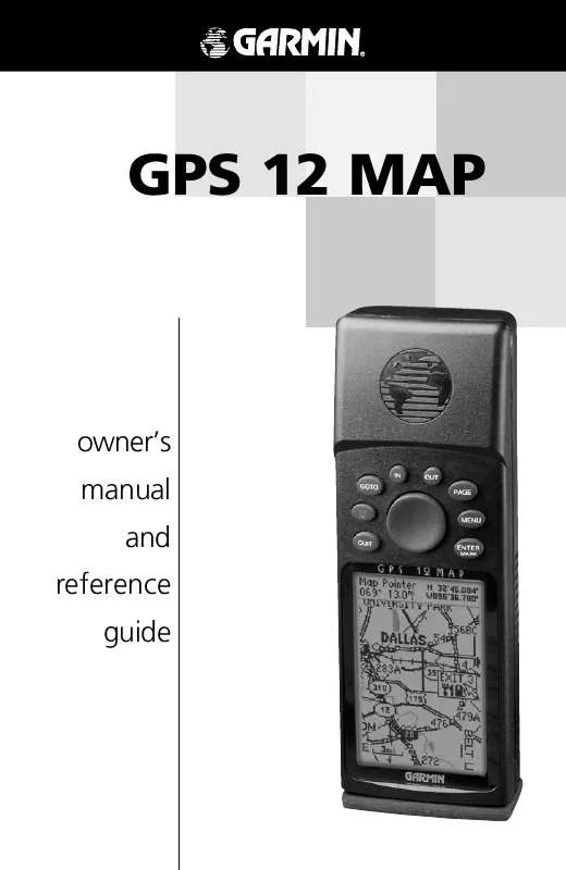 Mode d'emploi GARMIN GPS 12MAP