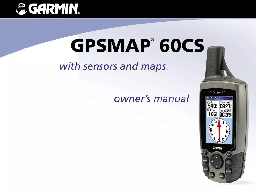 Mode d'emploi GARMIN GPSMAP 60CS