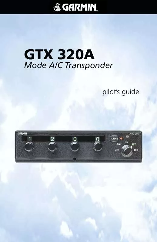 Mode d'emploi GARMIN GTX 320A TRANSPONDER