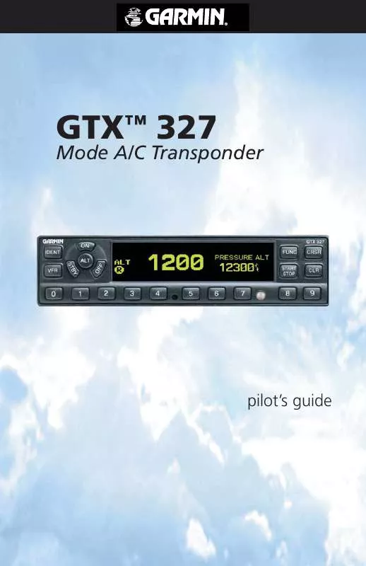 Mode d'emploi GARMIN GTX 327 TRANSPONDER