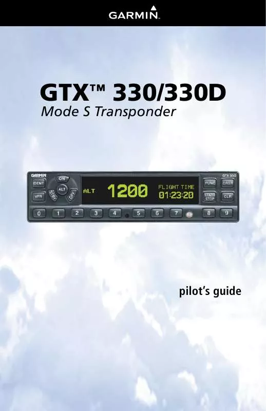 Mode d'emploi GARMIN GTX 330 TRANSPONDER