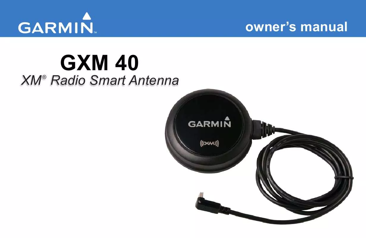 Mode d'emploi GARMIN GXM 40