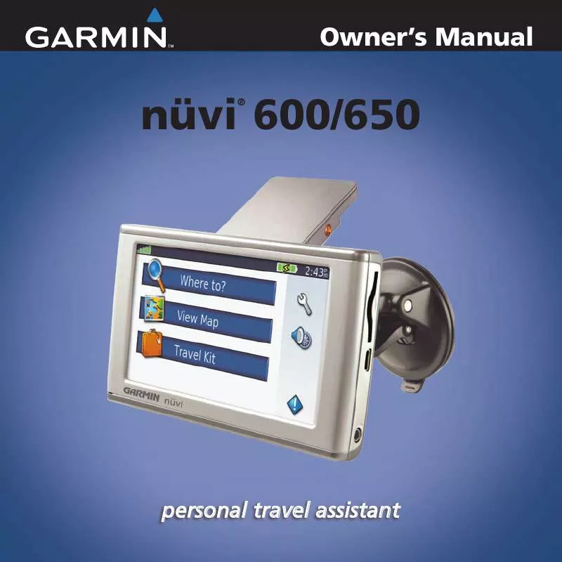 Mode d'emploi GARMIN NUVI 600