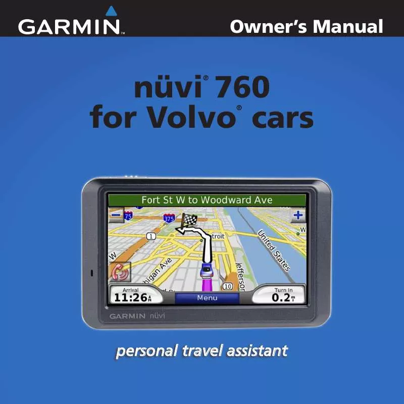 Mode d'emploi GARMIN NÜVI 760 FOR VOLVO CARS