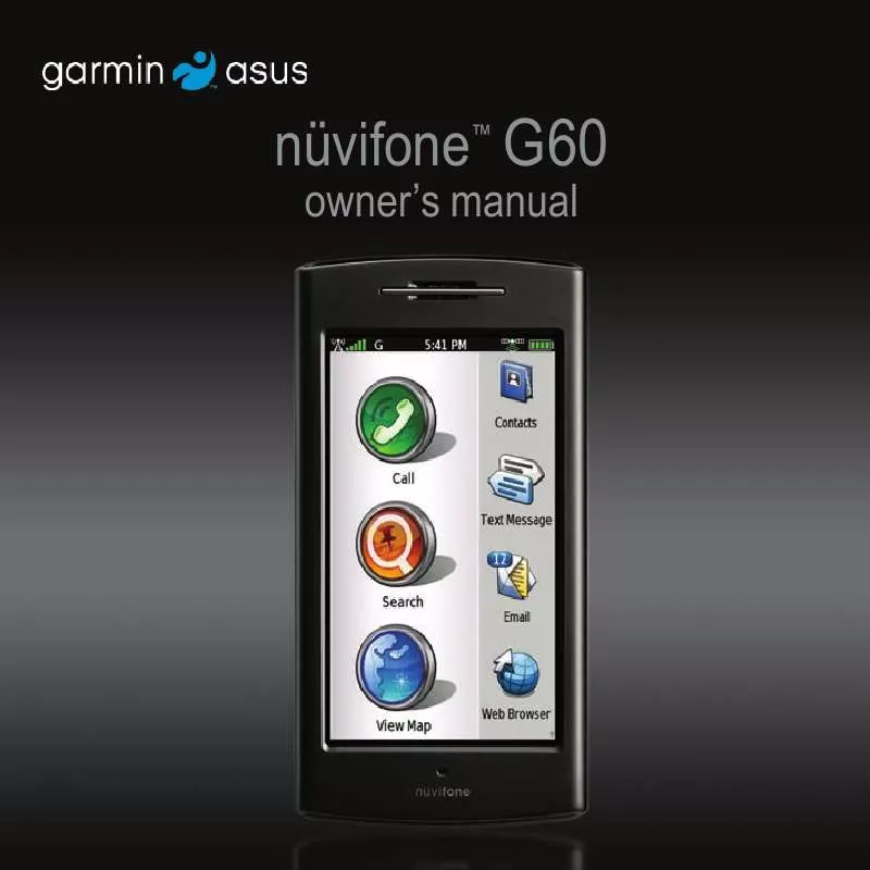 Mode d'emploi GARMIN NUVIFONE G60