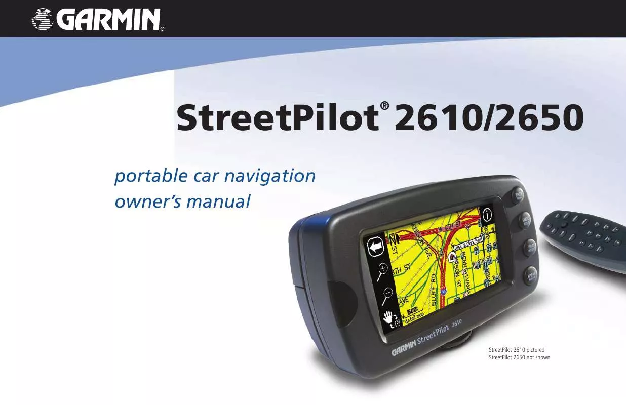 Mode d'emploi GARMIN STREETPILOT 2610 GPS
