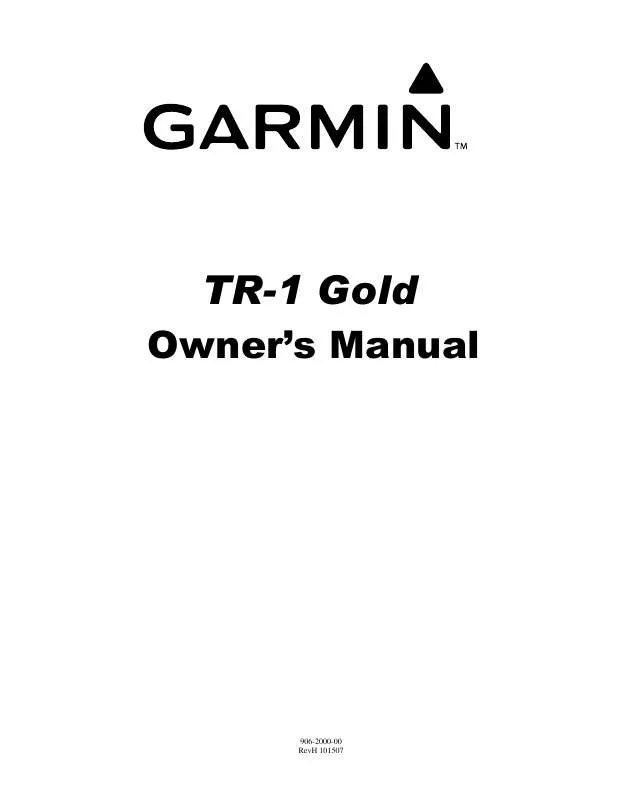 Mode d'emploi GARMIN TR-1 GOLD MARINE AUTOPILOT