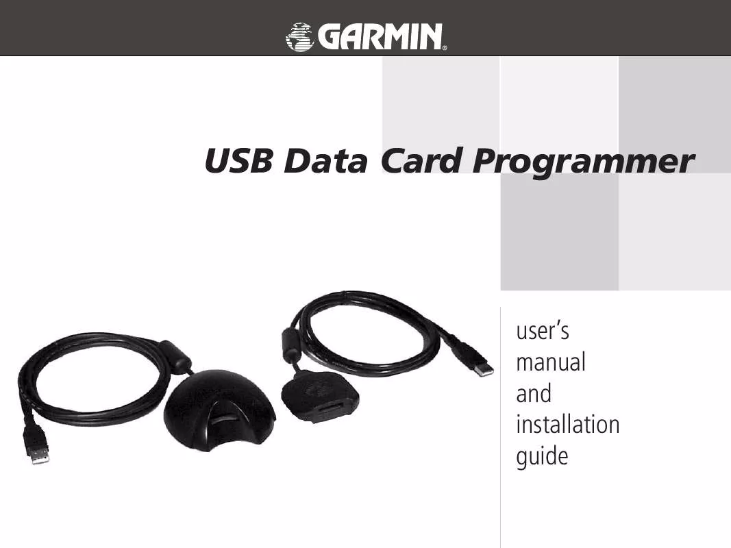 Mode d'emploi GARMIN USB DATA CARD PROGRAMMER