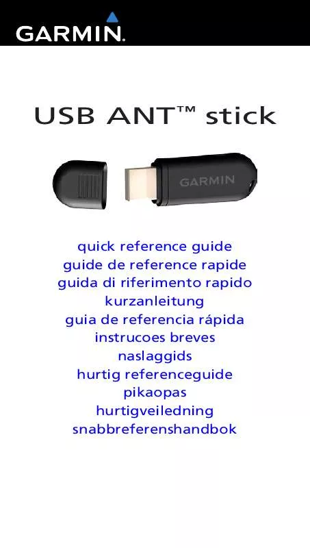 Mode d'emploi GARMIN USB ANT STICK