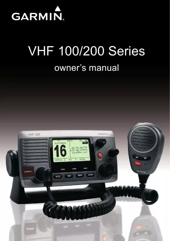 Mode d'emploi GARMIN VHF 100
