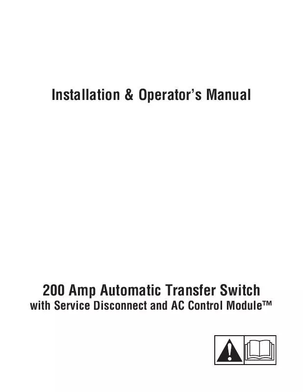 Mode d'emploi GE 200 AMP AUTOMATIC TRANSFER SWITCH