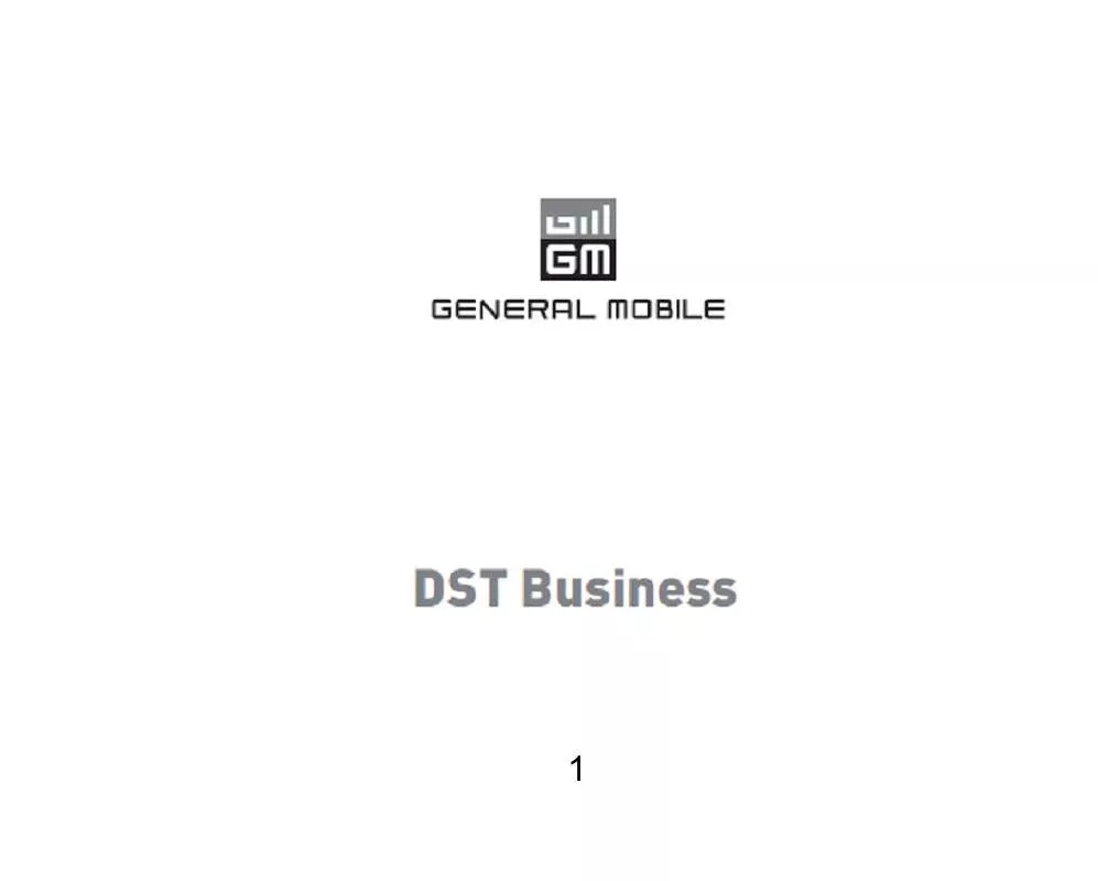 Mode d'emploi GENERAL MOBILE DST BUSINESS