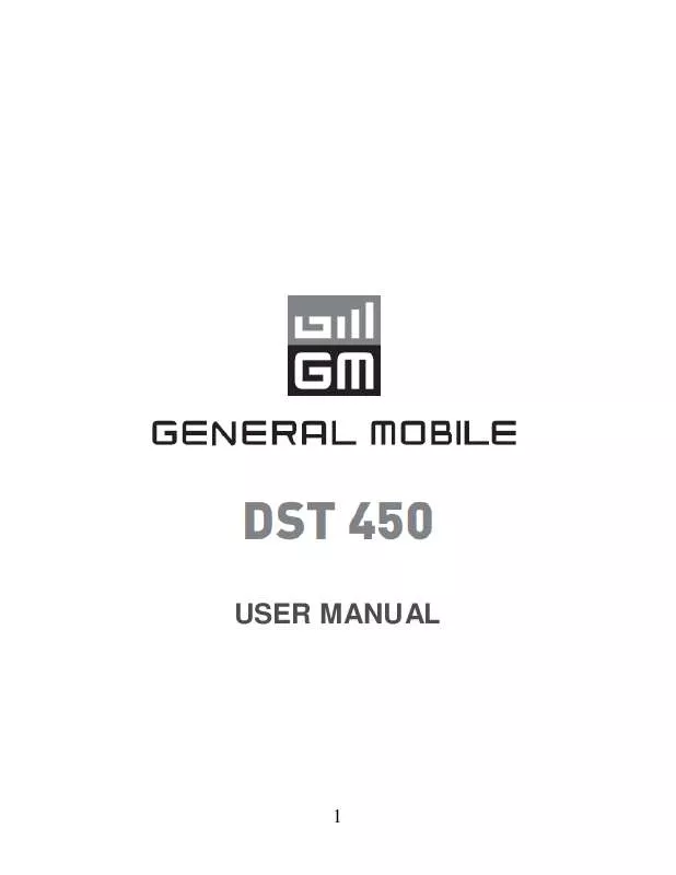 Mode d'emploi GENERAL MOBILE DST450