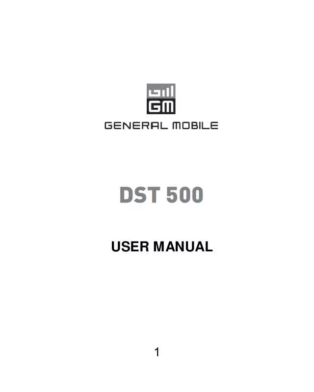 Mode d'emploi GENERAL MOBILE DST500