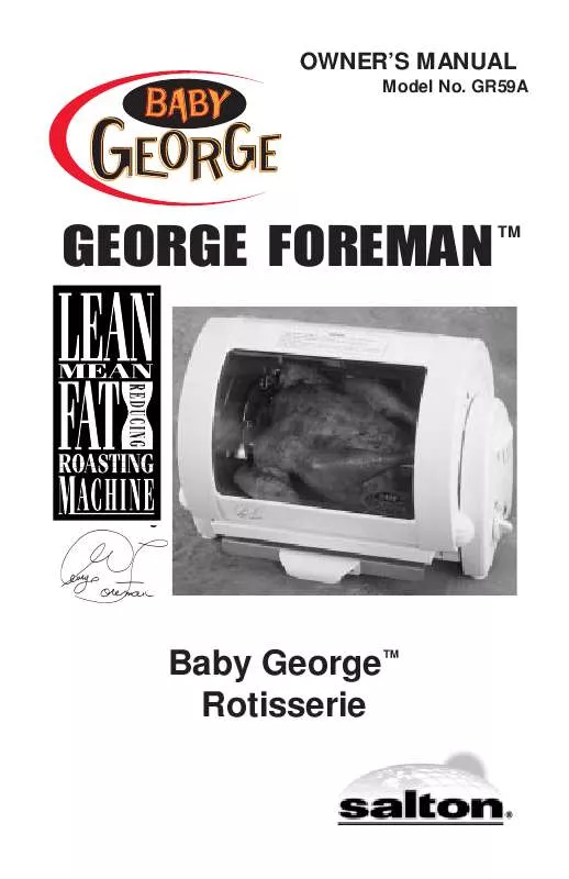 Mode d'emploi GEORGE FOREMAN BABY GEORGE ROTISSERIE