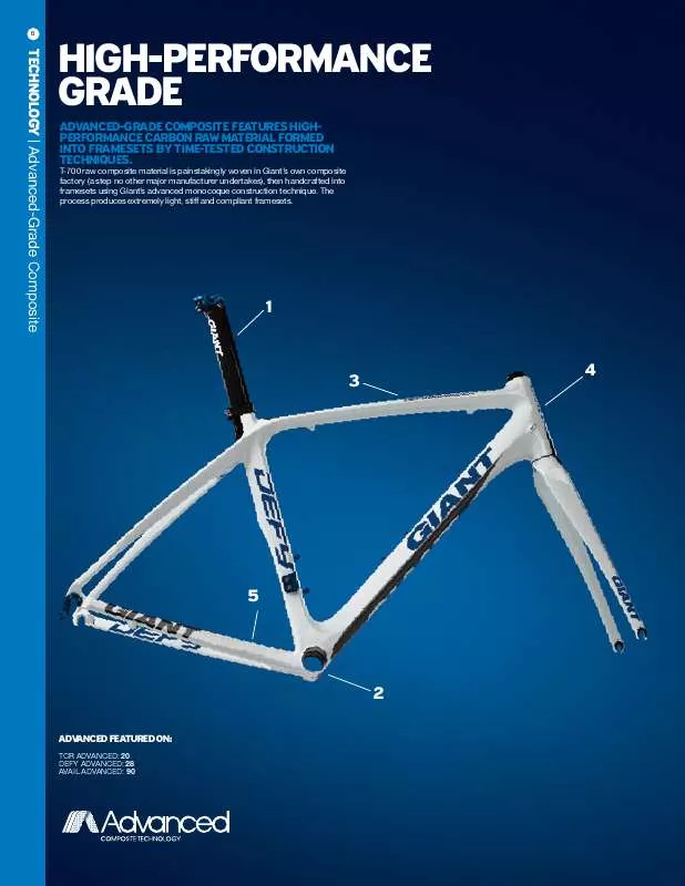 Mode d'emploi GIANT BICYCLES HIGH-PERFORMANCE GRADE