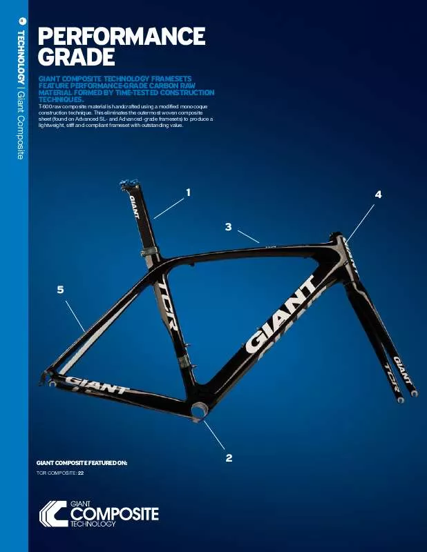 Mode d'emploi GIANT BICYCLES PERFORMANCE GRADE