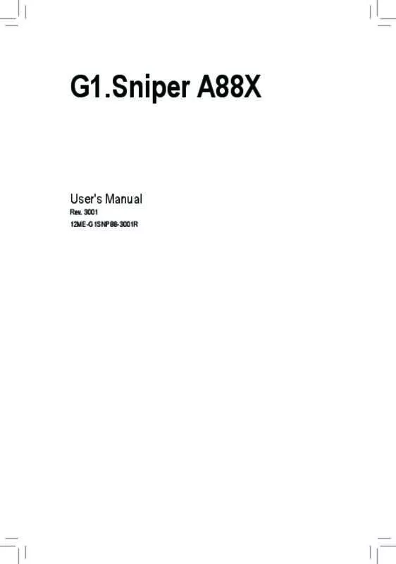 Mode d'emploi GIGABYTE G1-SNIPER A88X