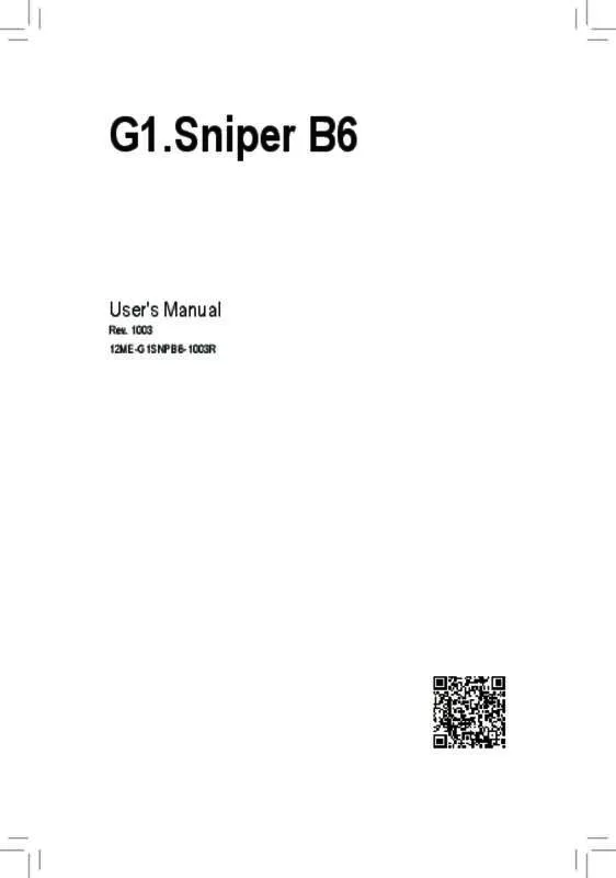 Mode d'emploi GIGABYTE G1.SNIPER B6