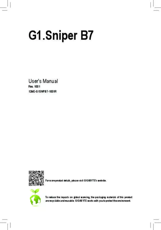 Mode d'emploi GIGABYTE G1.SNIPER B7