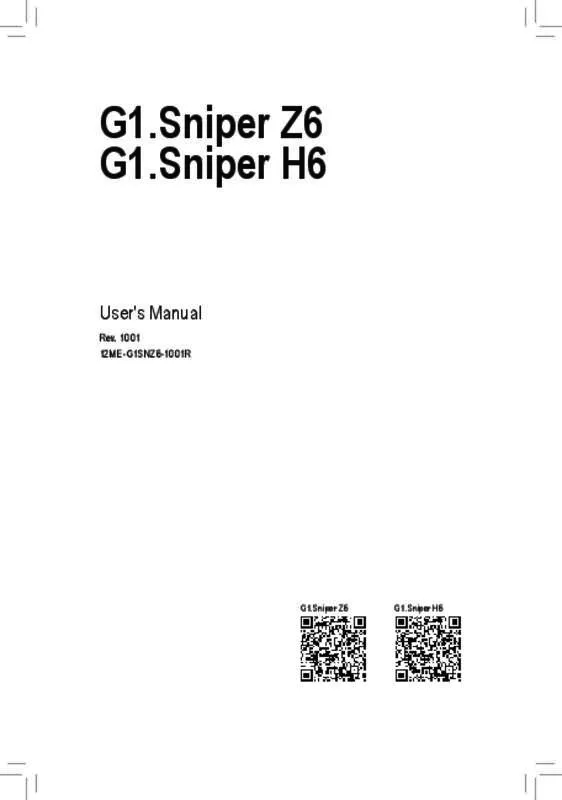 Mode d'emploi GIGABYTE G1.SNIPER H6