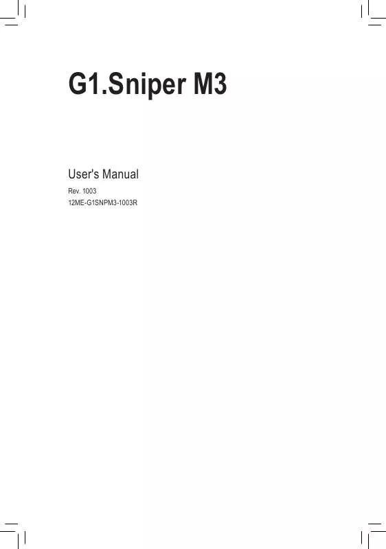Mode d'emploi GIGABYTE G1.SNIPER M3