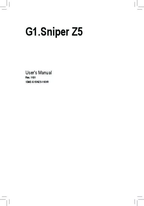 Mode d'emploi GIGABYTE G1.SNIPER Z5