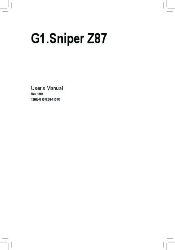 Mode d'emploi GIGABYTE G1.SNIPER Z87