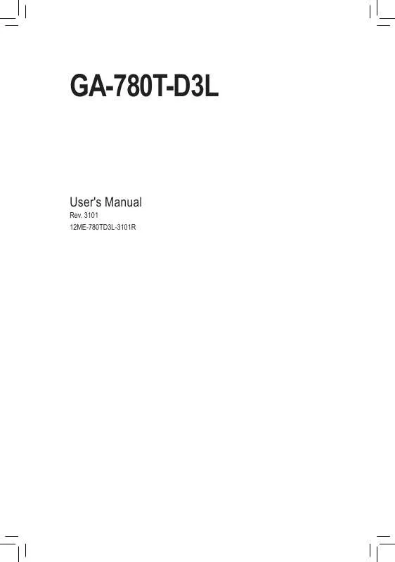 Mode d'emploi GIGABYTE GA-780T-D3L