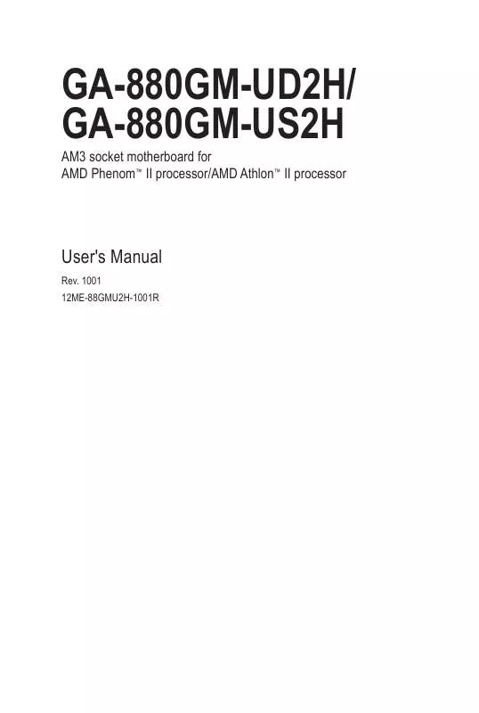 Mode d'emploi GIGABYTE GA-880GM-UD2H