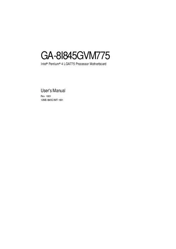 Mode d'emploi GIGABYTE GA-8I845GVM-775