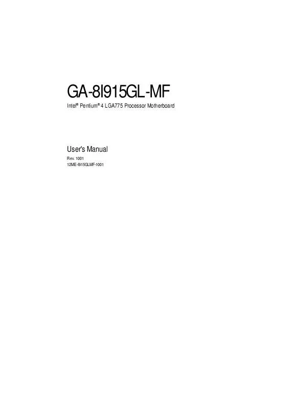 Mode d'emploi GIGABYTE GA-8I915GL-MF