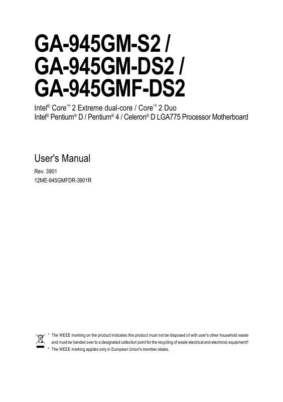 Mode d'emploi GIGABYTE GA-945GM-S2