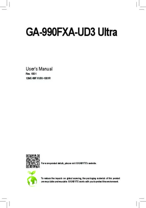 Mode d'emploi GIGABYTE GA-990FXA-UD3 ULTRA