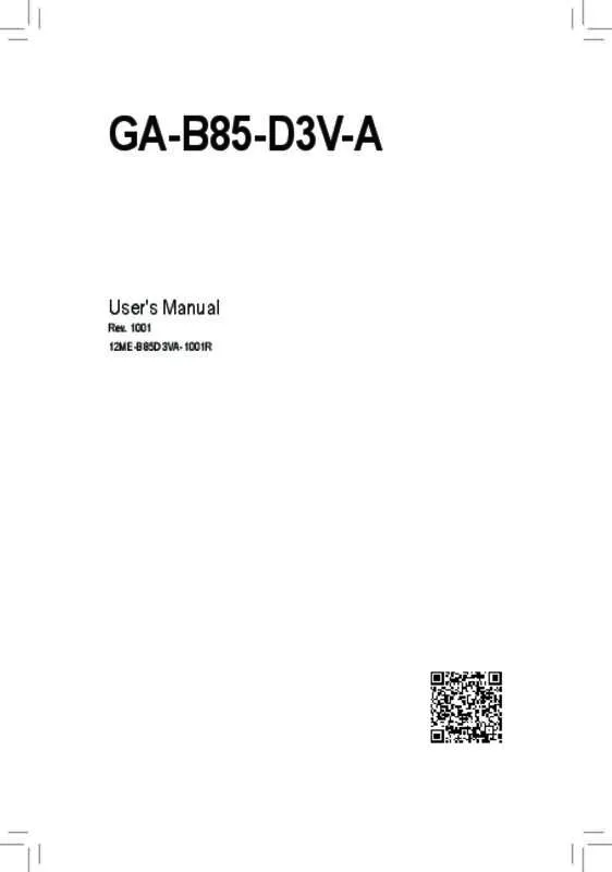 Mode d'emploi GIGABYTE GA-B85-D3V-A