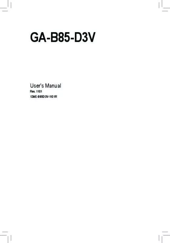Mode d'emploi GIGABYTE GA-B85-D3V