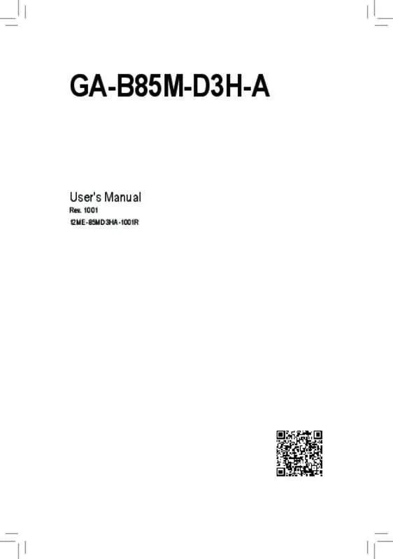 Mode d'emploi GIGABYTE GA-B85M-D3H-A