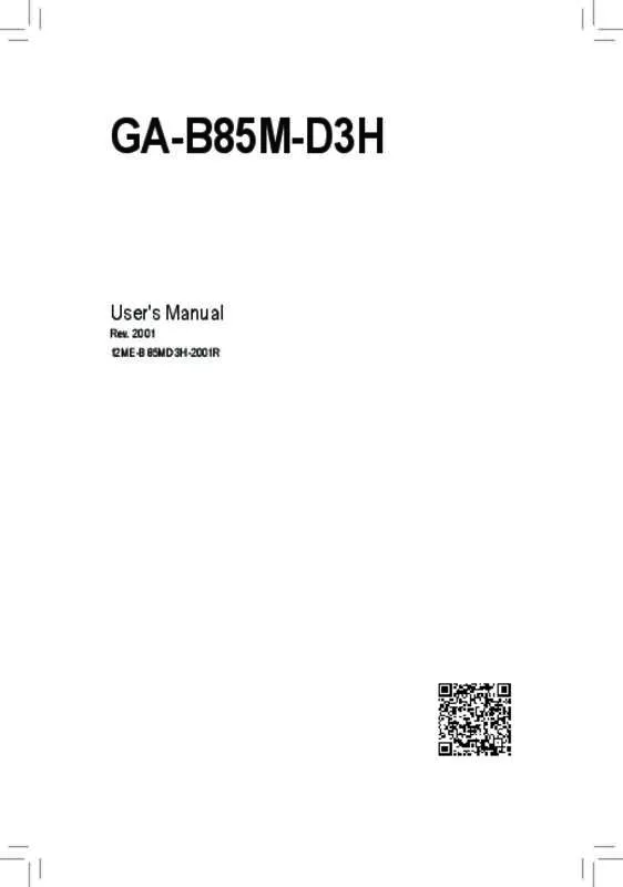 Mode d'emploi GIGABYTE GA-B85M-D3H