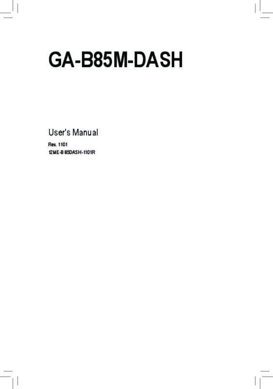 Mode d'emploi GIGABYTE GA-B85M-DASH