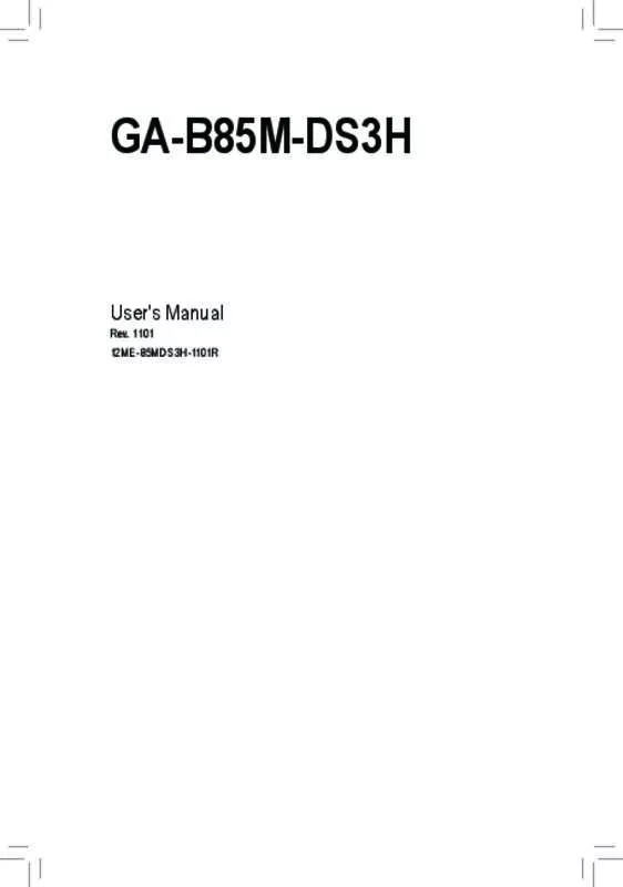 Mode d'emploi GIGABYTE GA-B85M-DS3H