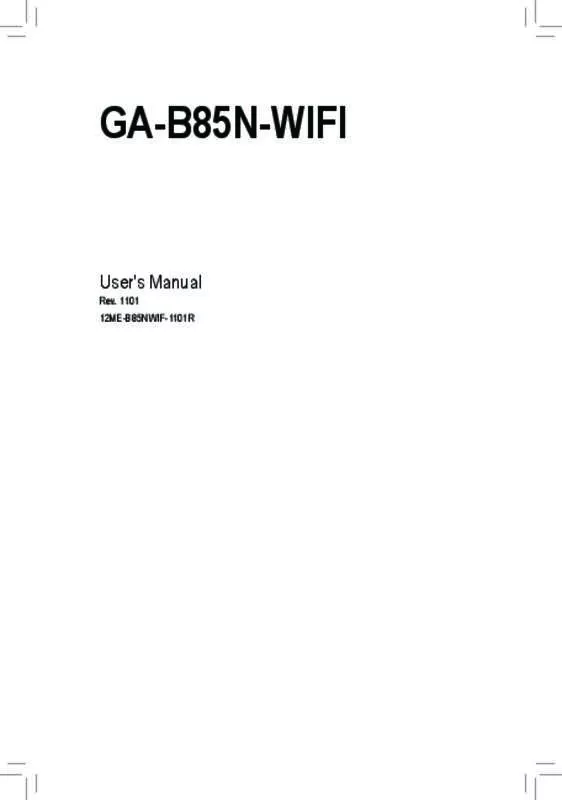 Mode d'emploi GIGABYTE GA-B85N-WIFI