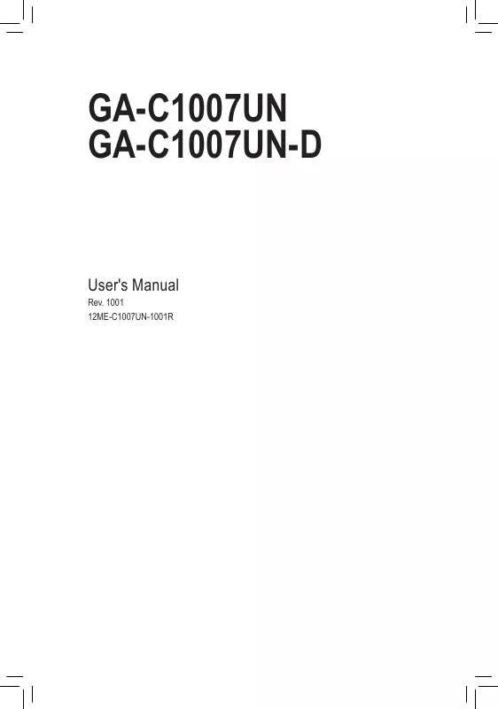 Mode d'emploi GIGABYTE GA-C1007UN-D