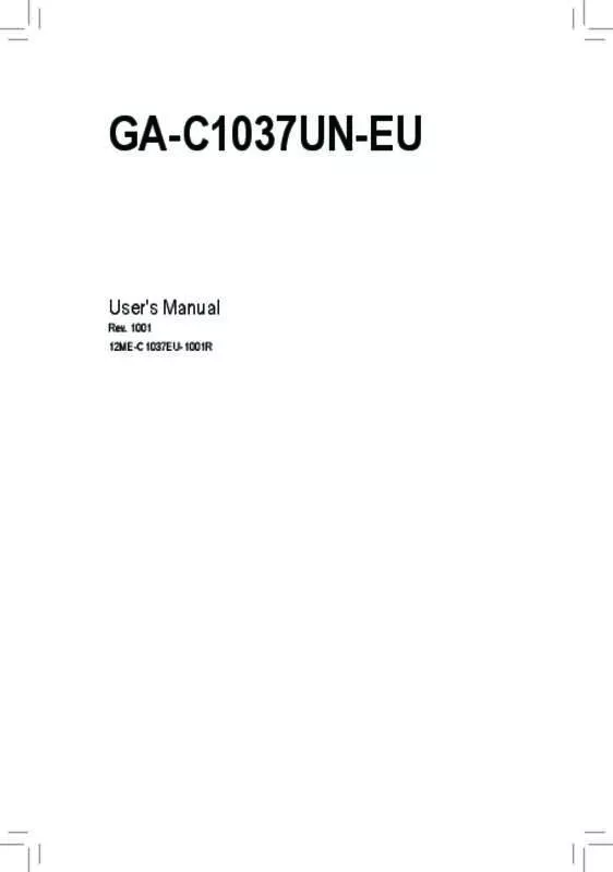 Mode d'emploi GIGABYTE GA-C1037UN-EU