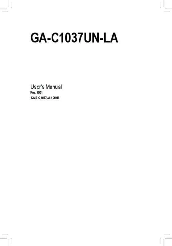 Mode d'emploi GIGABYTE GA-C1037UN-LA