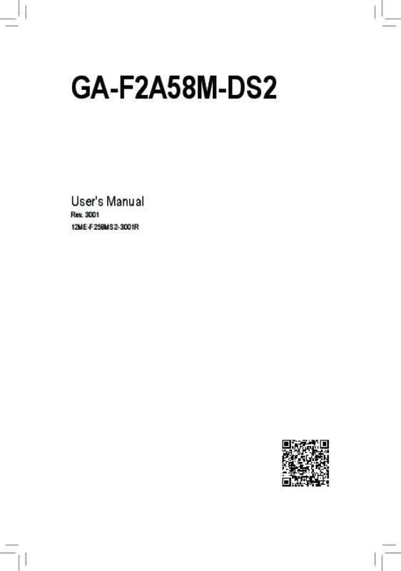 Mode d'emploi GIGABYTE GA-F2A58M-DS2