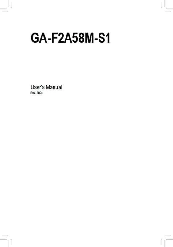 Mode d'emploi GIGABYTE GA-F2A58M-S1