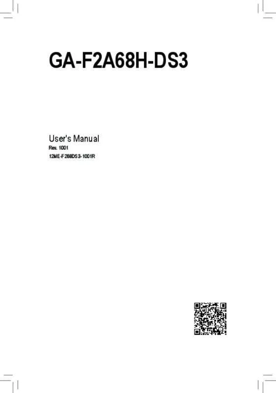 Mode d'emploi GIGABYTE GA-F2A68H-DS3