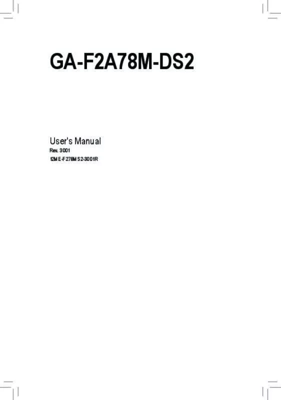 Mode d'emploi GIGABYTE GA-F2A78M-DS2