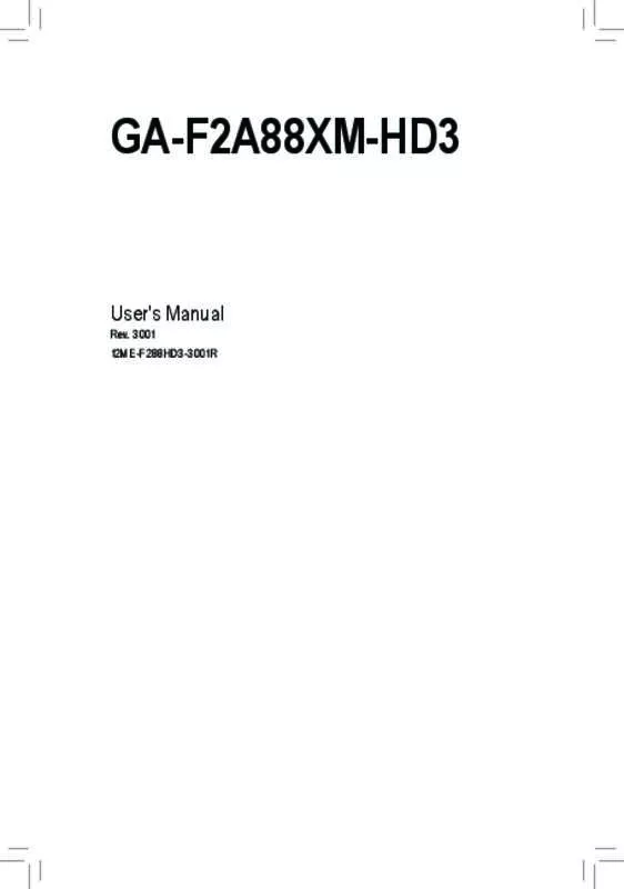 Mode d'emploi GIGABYTE GA-F2A88XM-HD3