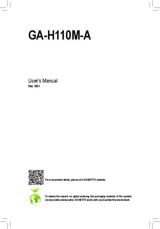 Mode d'emploi GIGABYTE GA-H110M-A